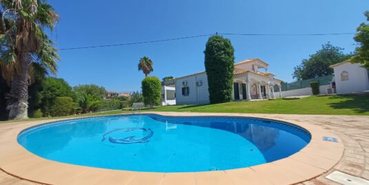 Long Term Rental –  Two Stand Alone 3 Bedroom Villas, w/ 3 car Garage, on one Large Plot, Garden and Pool in the Heart of Almancil –